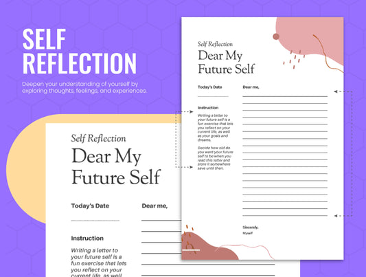 Self-reflection section of the Growth Digital Journal, focuses on personal growth through exploring thoughts and emotions.